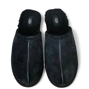 UGG Women’s Black Suede Open-Back Slippers Size 9 thumbnail 3