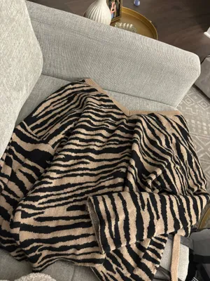 Zebra Sweater with Tie Multiple Size L thumbnail 2