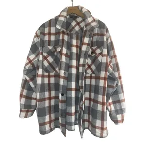 ✨HFX Shirt Sz Medium Jacket Relaxed Fit Drop Shoulder Pockets Gray/Brown✨ thumbnail 6