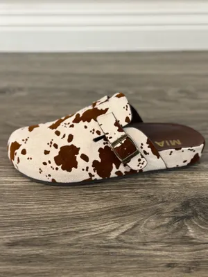 MIA Gipsy Cow Print Buckle Clog Mules Size 7.5 thumbnail 8