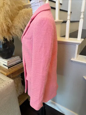 Zara Pink Tweed Blazer & Skort Shorts Set Double Breasted Flat Front Size XS thumbnail 4