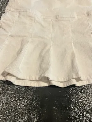 Womens small Aeropostale Pleated High-Waisted Corduroy Mini Skirt-cream thumbnail 5