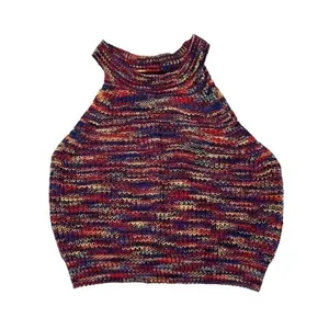 Cider Knit Halter Neck Crop Top Multicolor Space Dye Sleeveless‎ Tank Medium thumbnail 2