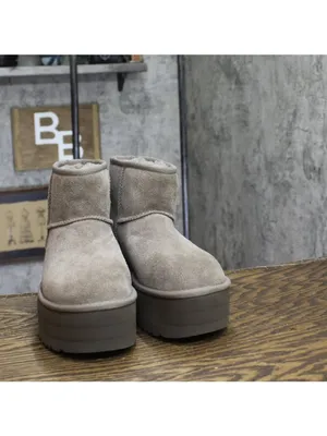 NWT UGG Classic Mini Platform Boot Ankle Bootie 1134991 Smoke Plume Gray 5M thumbnail 9