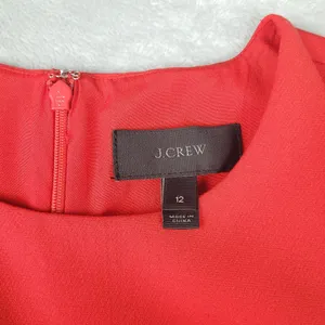 J. Crew Red Scalloped Grommet Sleeveless Above Knee Shift Dress Size 12 thumbnail 10