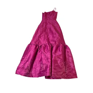 NWT Lulus Size XS Small Letha Magenta Taffeta One-Shoulder Maxi Dress Pink thumbnail 8