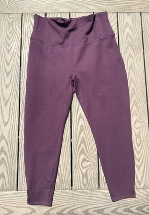 Spanx micro rib knit control top skimmer leggings purple 2X thumbnail 1