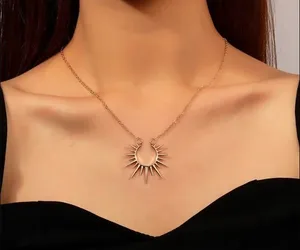NEW - gold sun necklace, celestial sun jewelry, minimalist thumbnail 1