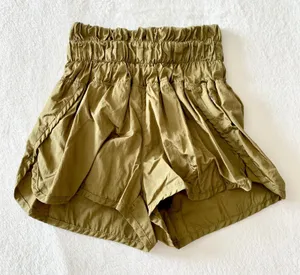 FP Movement The Way Home Shorts Womens Size XS Olive Green Running Nylon Smocked thumbnail 1