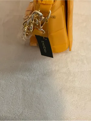 bebe Quilted Orange-Yellow Crossbody Bag thumbnail 5