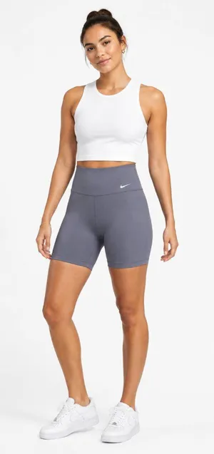 Nike One Dri-FIT High Waisted Biker Shorts Blue Gray Women’s Small thumbnail 1