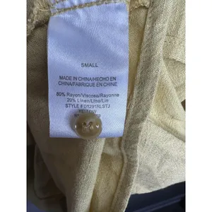 Thread + Supply Dress Womens Small Yellow Linen Sleeveless Shift Fringe Pockets thumbnail 4