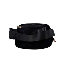 NEW Wantable Brushed Velvet Belt Bag Black thumbnail 4