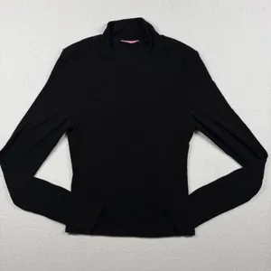 Edikted Women’s Black Ribbed Turtleneck Long Sleeve Top Size Medium thumbnail 1