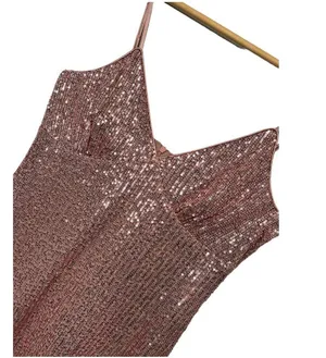 Lulus Party in Style Sequin Sleeveless Mini Lined V Neck Dress Light Pink XL thumbnail 7