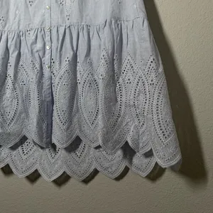 100% Cotton Cottagecore blue & white skirt | Fairycore skirt thumbnail 2