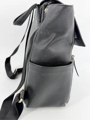 Freshly Picked Classic Diaper Backpack bag Black vegan pebbled leather large thumbnail 2