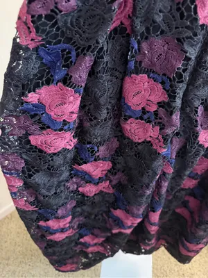 Hutch Lace Plunge Gown Black Floral Midi Dress Size 10 thumbnail 7