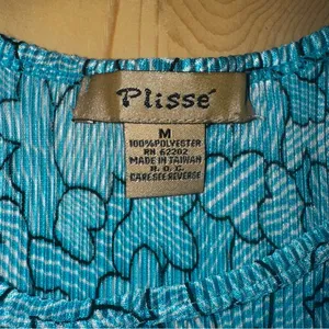 Stylish Blue‎ Patterned Tank Top Blue Size M thumbnail 2