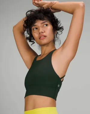 Lululemon Free to Be High-Neck Longline Bra Wild *Light Support, A/B Cup - Rainforest Green 6 thumbnail 10