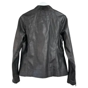 Tagoo Vegan Faux Leather Gray Biker Moto Zip Up Grunge Jacket NWT Large thumbnail 10