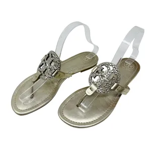Tory Burch Miller Crystal Embellished Sandal Platinum Metallic Size 8 thumbnail 3