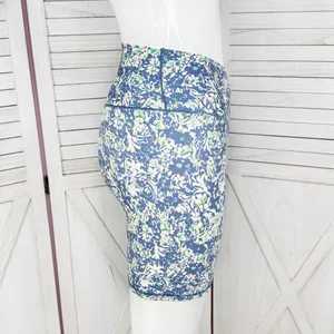 Offline Aerie Floral‎ Crossover High Waist Bike Shorts Blue Small 7 Inch thumbnail 5