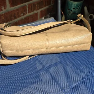 Coach Charley Embossed Horse and Carriage Pebbled Leather Crossbody TAN thumbnail 5