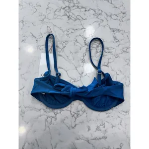 Nwt Quince Lagoon Teal Blue Italian Demi Bikini Top Size XS thumbnail 4