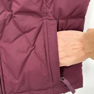 Eddie Bauer Womens Goose Down Puffer Vest Maroon‎ Burgundy Diamond Quilted Small thumbnail 3