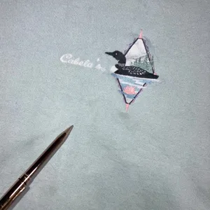 90s Artisans Cabelas Loon Embroidered Sweatshirt XL Grandmacore Mint Green USA thumbnail 14