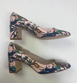 Zara Basic Tropical Animal Floral Pink Block Heel EU Size 36 (us size 6) NEW thumbnail 3