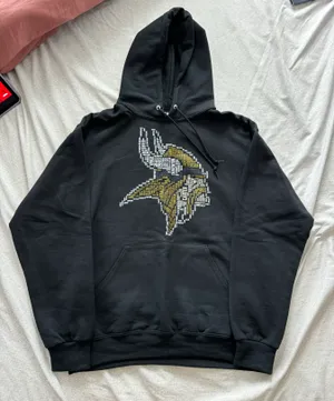Minnesota Vikings Hoodie Black Size M thumbnail 1