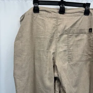 Prana Breathe Women's Drawstring Pants L Tan Lightweight Hemp Blend Wide Leg thumbnail 9