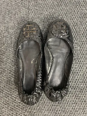 Tory Burch Shoes Reva Flats Patent Croc Leather size 7 black ballet thumbnail 3