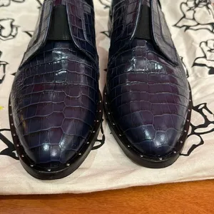Freda Salvador Croc-Embossed studs Laceless Wear D'Orsay Oxford‎ Flats size 7 thumbnail 2