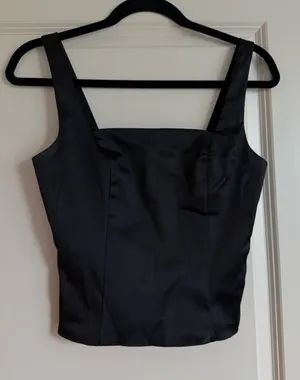 Abercrombie Black Satin Tank Top thumbnail 1