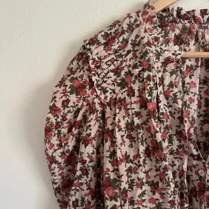 Free People Meant to Be Vintage Floral Boho Romantic Long Sleeve Blouse L thumbnail 5