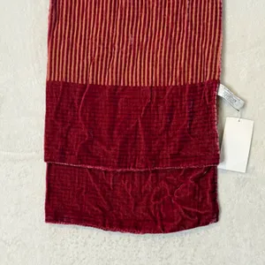 Elaine Gold Burnout Crushed Velvet Scarf Silk Blend Striped Whimsigoth 49" NEW thumbnail 6