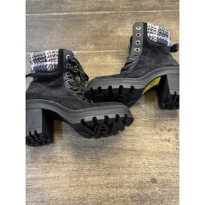 Veronica Beard Westport water resistant biker Combat boots size 5 Black Suede thumbnail 6