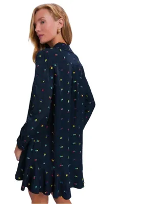 Tuckernuck Callahan Shirt Dress Navy Blue Embroidered Size Medium NWT thumbnail 8