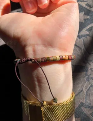 Unisex Healing Crystal Bracelet Handmade Beaded Rose Red Tiger’s Eye Stretch handmade thumbnail 5