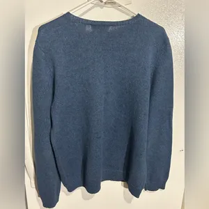 Vtg Alfred dunner Womens Navy Blue Autumn Sunflower Pullover Sweater cotton M thumbnail 2