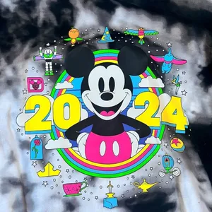 NWT Unisex Medium‎ Walt Disney World 2024 Mickey Spirit Jersey Black and White thumbnail 6