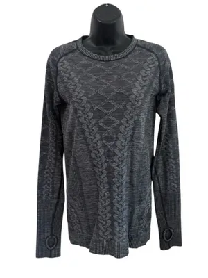 Lululemon Rest Less Pullover Gray Textured Women’s Size 6 Long Sleeve thumbnail 3