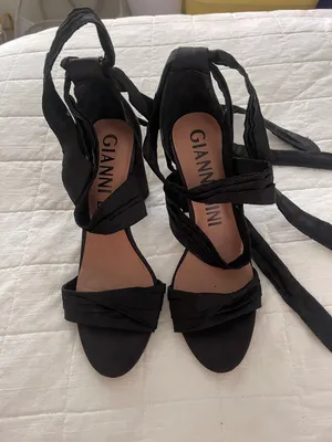 Gianni Bini Black Tie Up Heels thumbnail 1