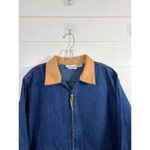 Ultimate Philadelphia Women's Denim Beaded Western Aztec Jean Jacket Blue Medium thumbnail 3