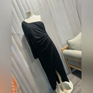ZESICA one shoulder long sleeve ruched dress ✨ thumbnail 10