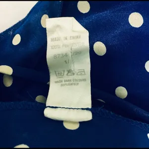 Satin Polka Dot Nightgown Blue thumbnail 3