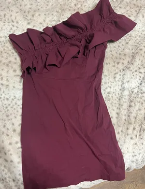 The Clothing Exchange Maroon Dress thumbnail 1